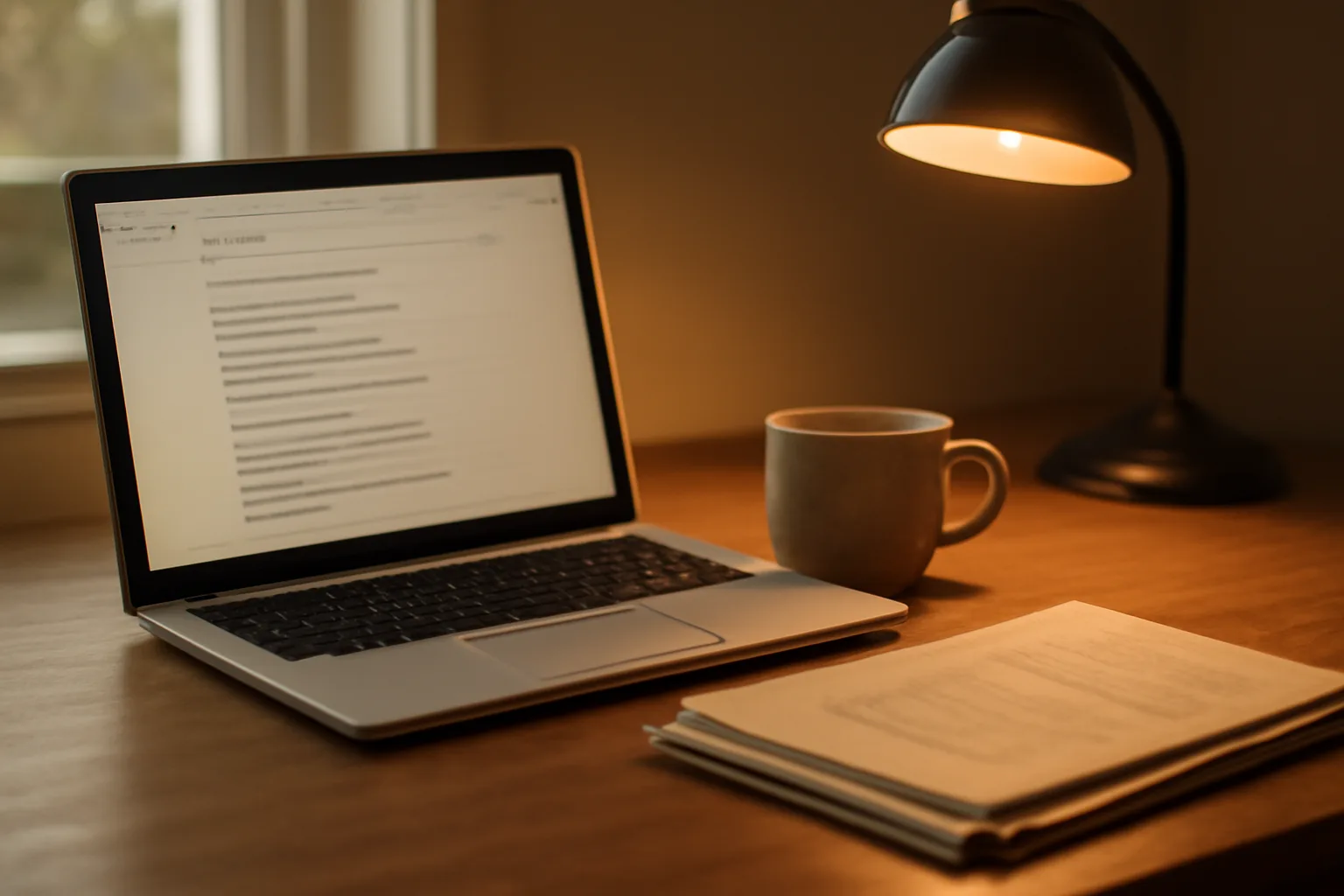 Desk scene with laptop and old financial records during a 990-N filing lookup session