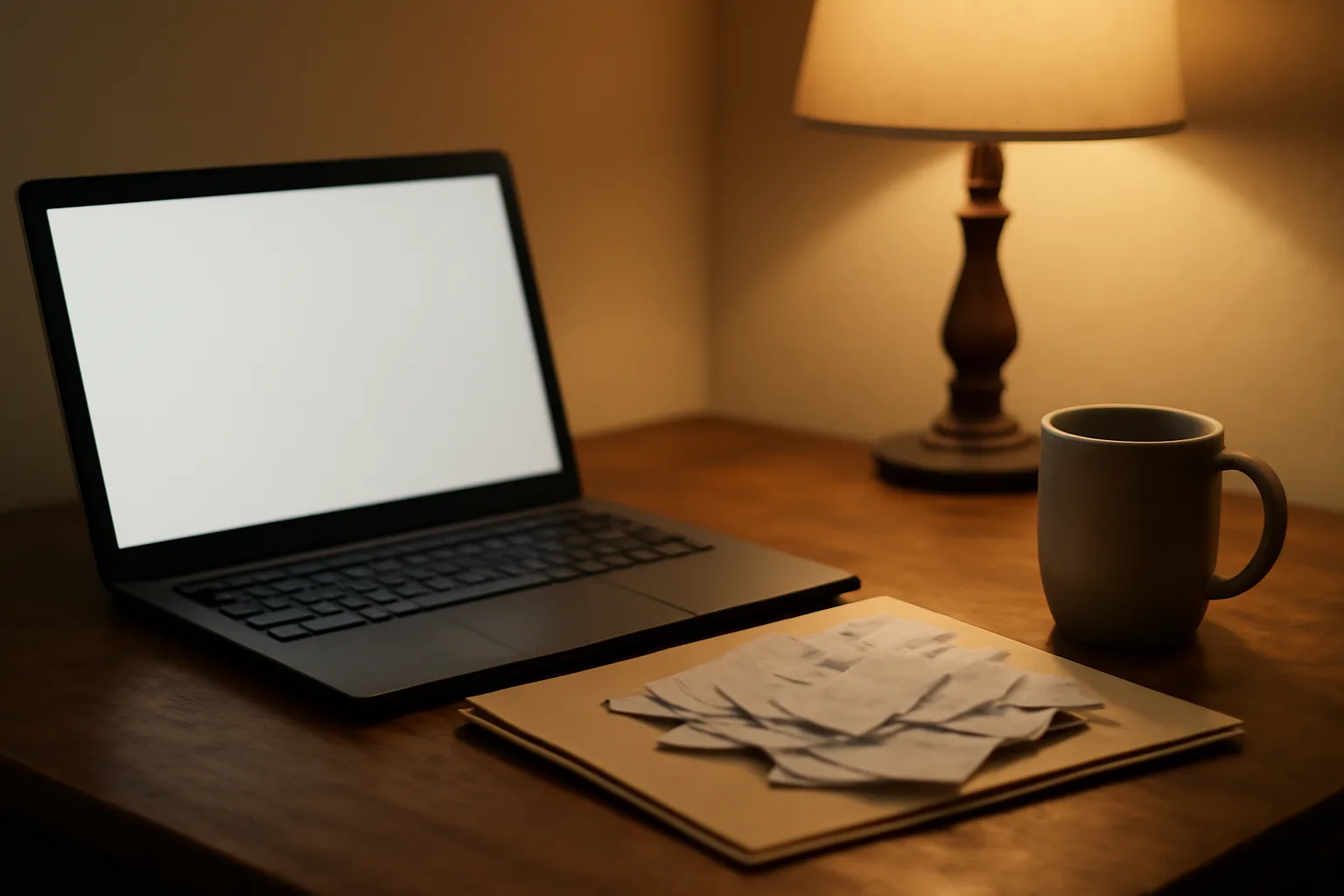 Volunteer treasurer filing the 990-N e-postcard at a home desk at night