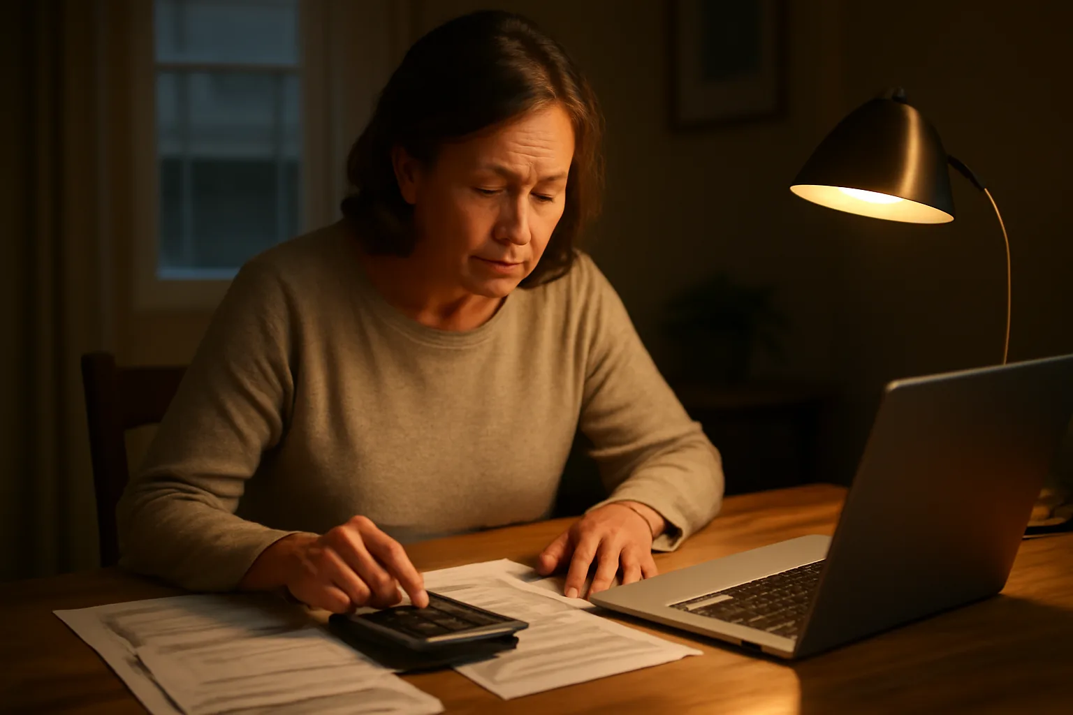 Volunteer treasurer reviewing financial statements at home before filing Form 990-EZ