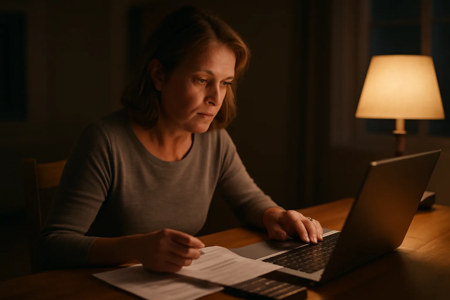 Volunteer treasurer researching nonprofit 990 filings on a laptop at night