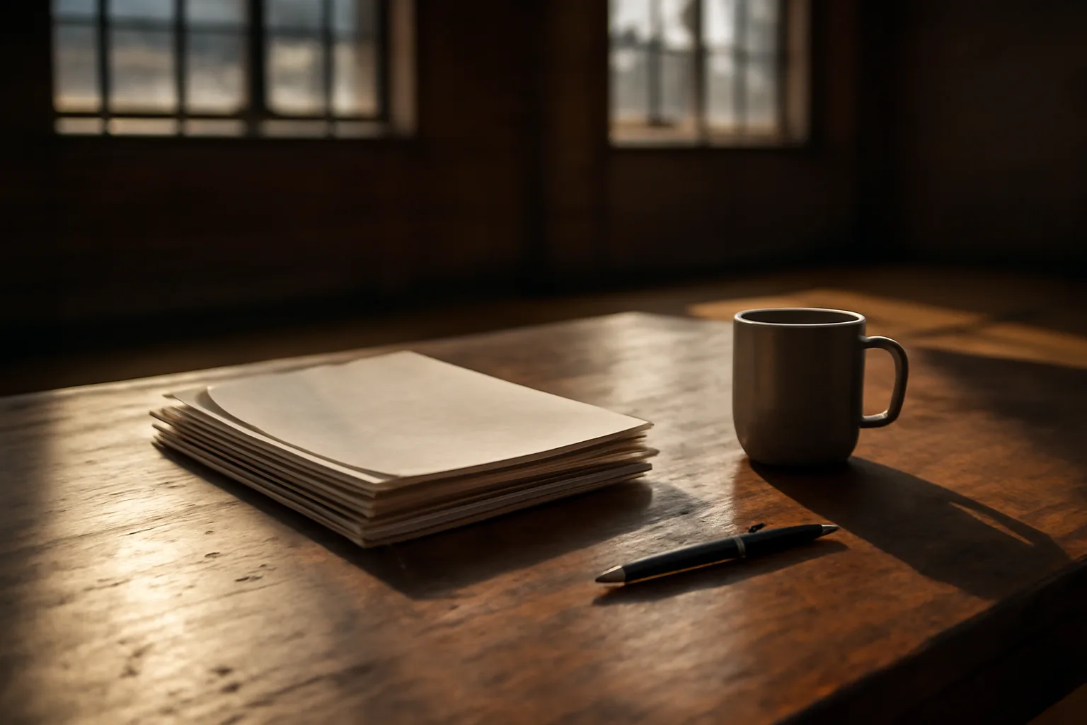meeting table with documents and coffee mug representing booster club bylaws review