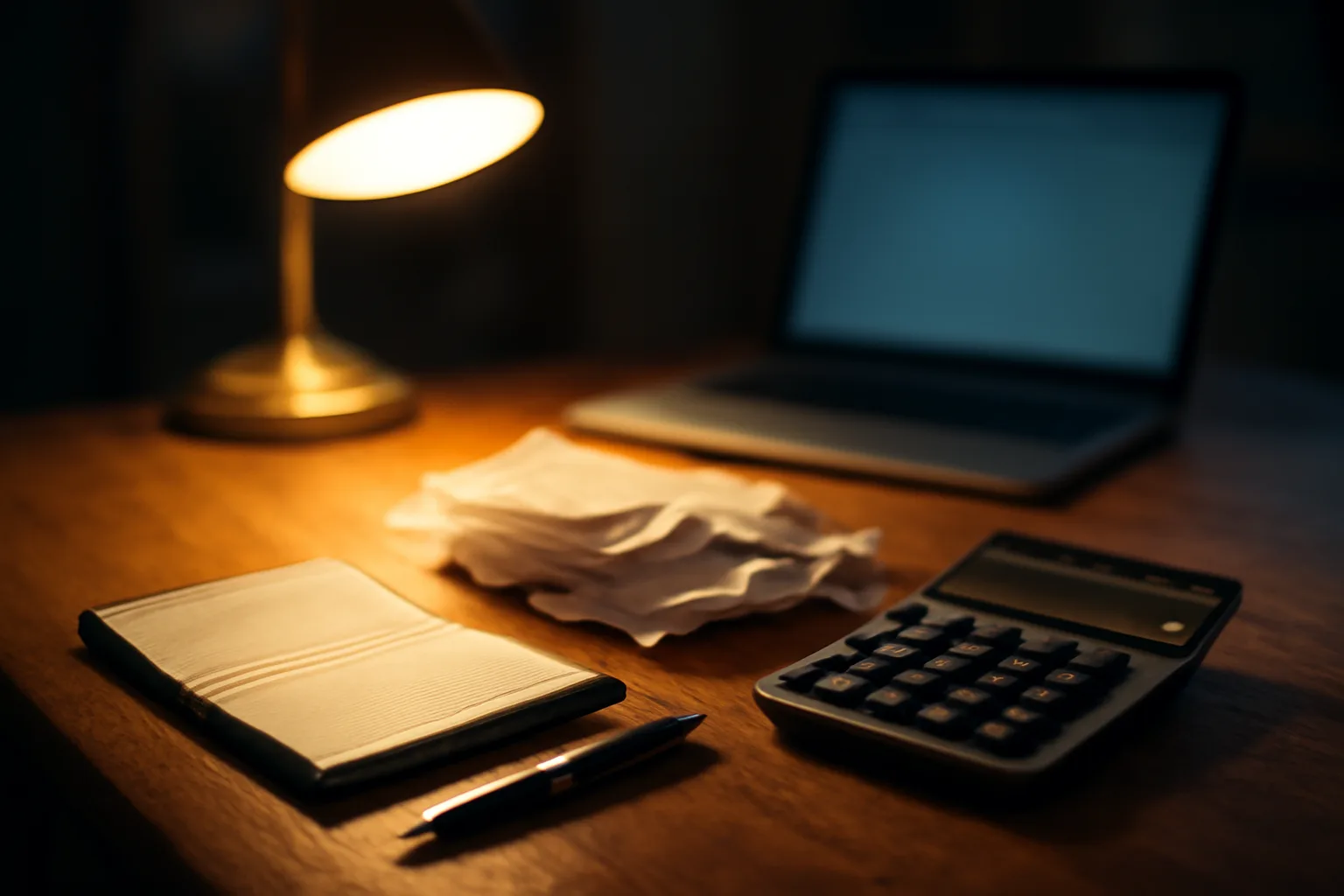 Volunteer treasurer's desk with calculator and receipts near a 990-N filing deadline