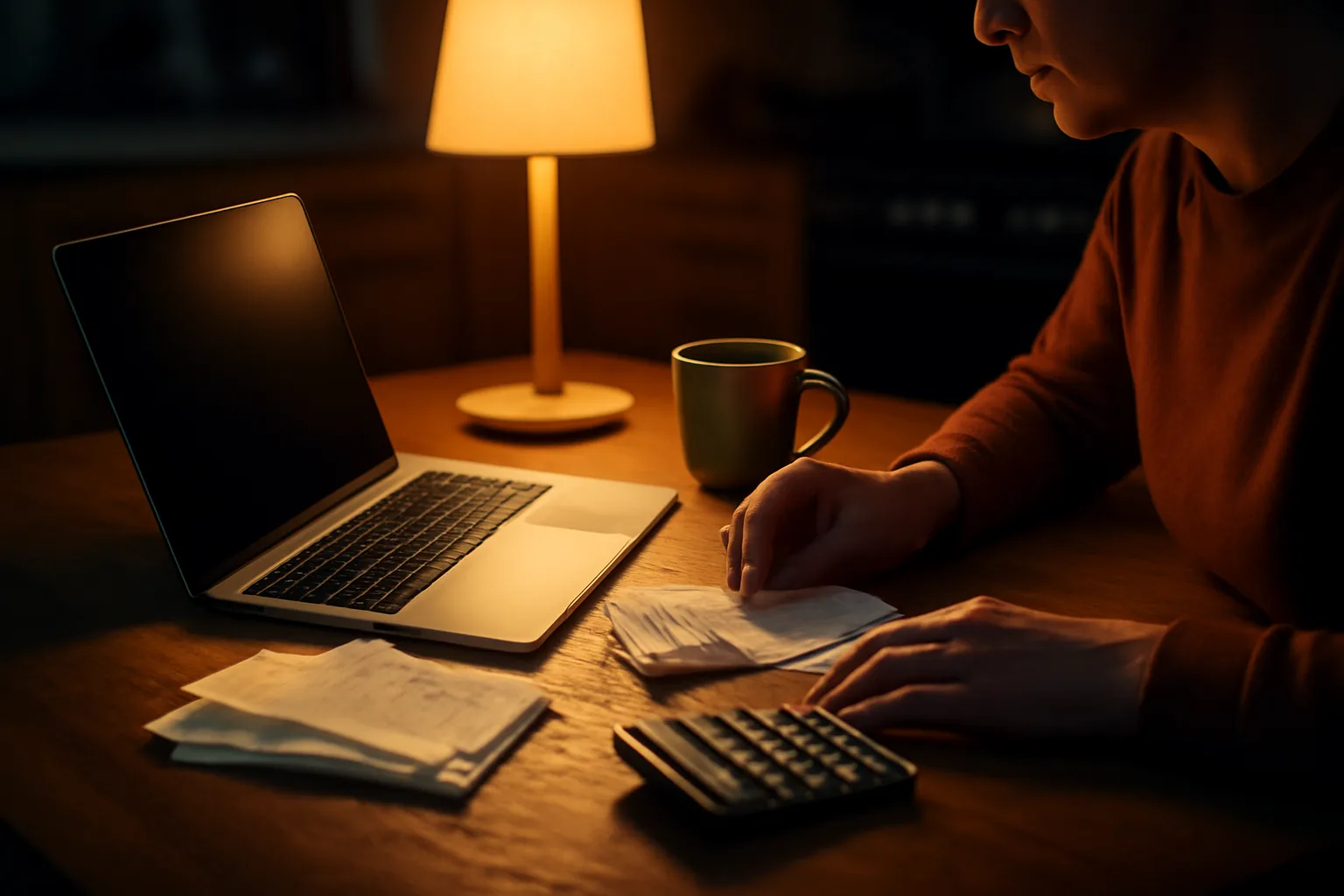 volunteer treasurer working on laptop at kitchen table filing form 990-n