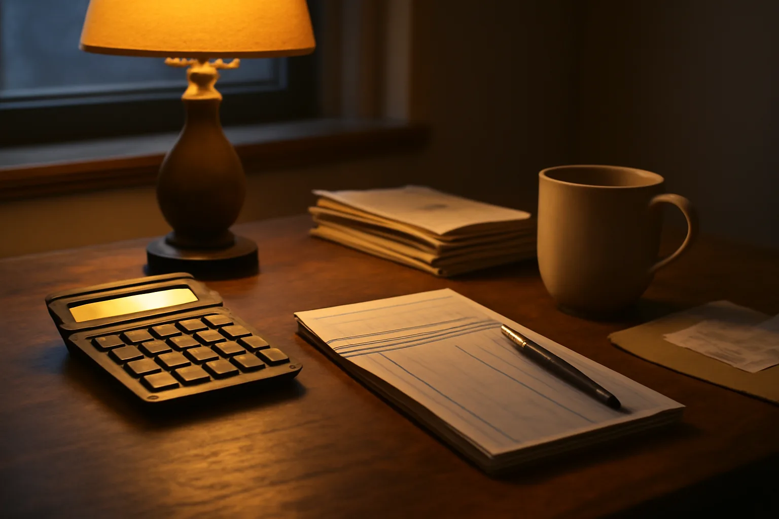 Volunteer treasurer's desk with bank statements and calculator, illustrating what Form 990 is used for